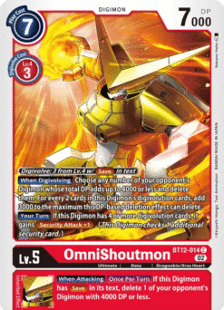 [DIGIMON] BT12-014 - OmniShoutmon - Red - Digimon - Common