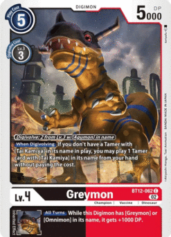 [DIGIMON] BT12-062 - Greymon - Black/Red - Digimon - Common
