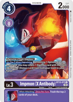 [DIGIMON] BT12-073 - Impmon (X Antibody)- Purple - Digimon - Common