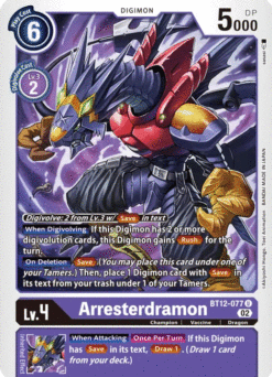 [DIGIMON] BT12-077 - Arresterdramon - Purple - Digimon - Uncommon