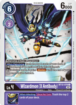 [DIGIMON] BT12-078 - Wizardmon (X Antibody) - Purple - Digimon - Common