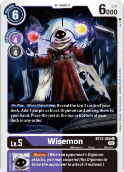 [DIGIMON] BT12-080 - Wisemon - Purple/Black - Digimon - Common