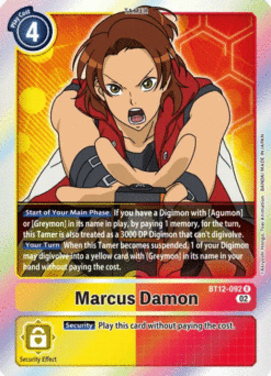[DIGIMON] BT12-092 - Marcus Damon - Yellow/Red - Tamer - Rare