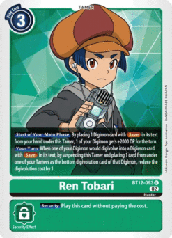[DIGIMON] BT12-093 - Ren Tobari - Green - Tamer - Uncommon