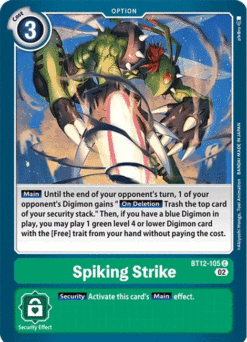 [DIGIMON] BT12-105 - Spiking Strike - Green - Option - Common