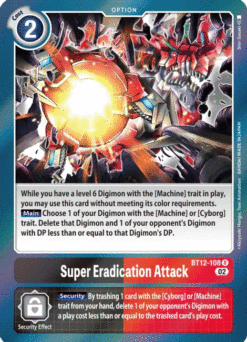 [DIGIMON] BT12-108 - Super Eradication Attack - Black/Red - Option - Rare