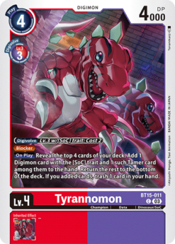 [DIGIMON] BT15-011 - Tyrannomon   - Red/Purple - Digimon - Common