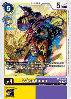 [DIGIMON] BT15-036 - Wizardmon   - Yellow/Purple - Digimon - Common