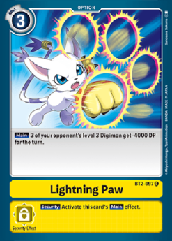 [DIGIMON] BT2-097 - Lightning Paw - Option - Common