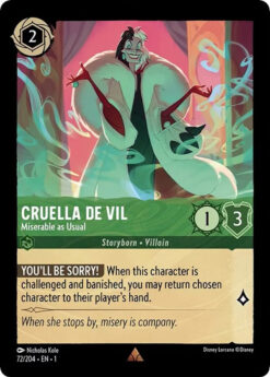 [LORCANA] EN1-072 - Cruella De Vil - Miserable as Usual - Emerald - Rare - Foil