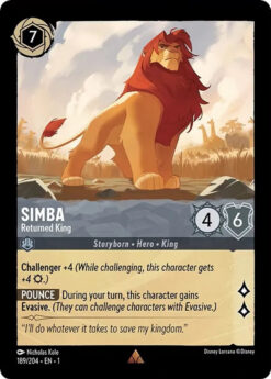 [LORCANA] EN1-189 - Simba - Returned King - Steel - Rare - Foil