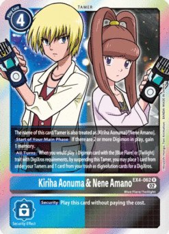 [DIGIMON] EX4-062 - Kiriha Aonuma & Nene Amano  - Blue/Black - Tamer - Rare