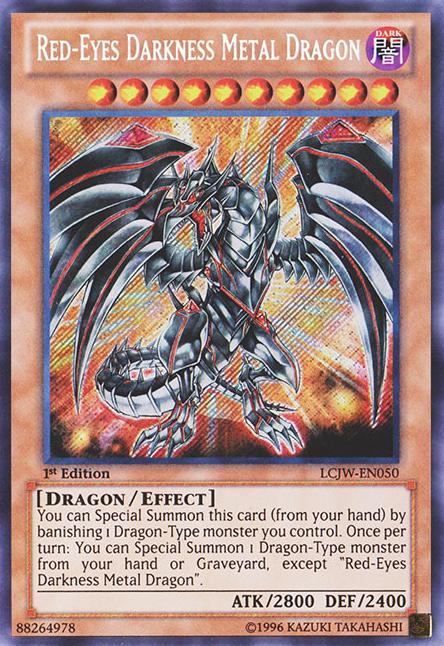 1x Red-Eyes Darkness Metal Dragon LCJW-EN050 1st Edition NM Yu Secret Rare 